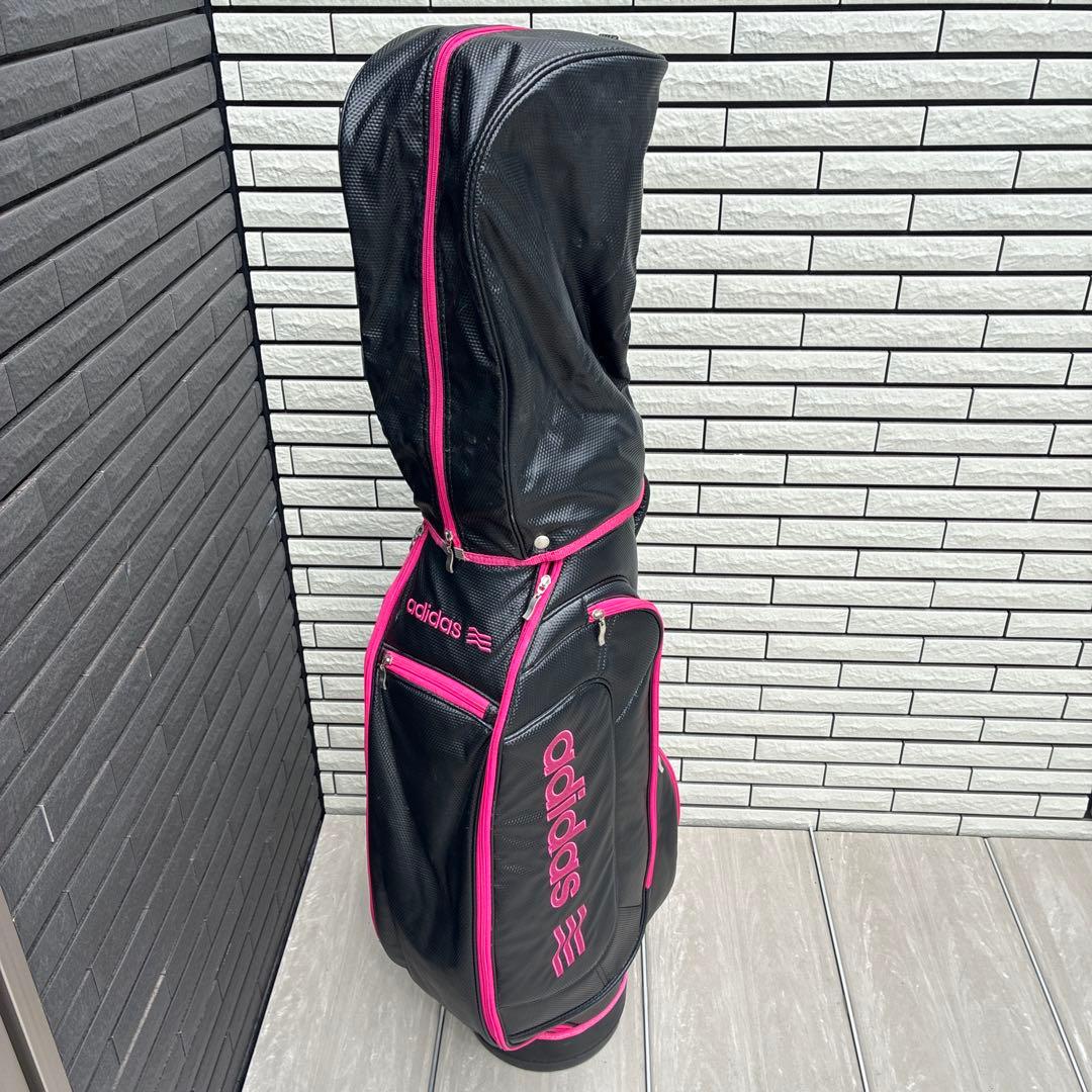 【人気配色】アディダス キャディバッグ カート型 ブラック×ピンク