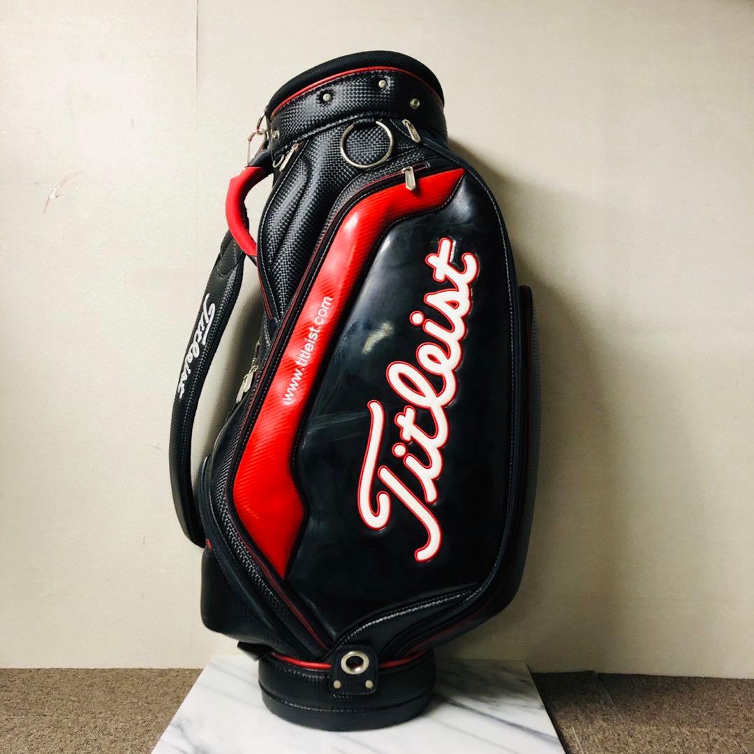 I72 タイトリスト Titleist キャディバッグ ゴルフバック 黒赤