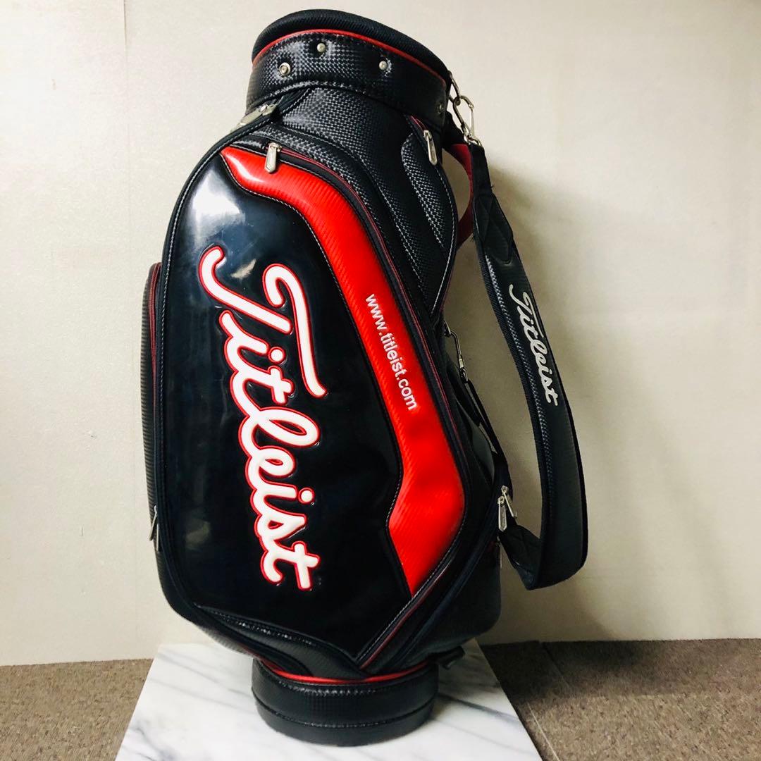 I72 タイトリスト Titleist キャディバッグ ゴルフバック 黒赤