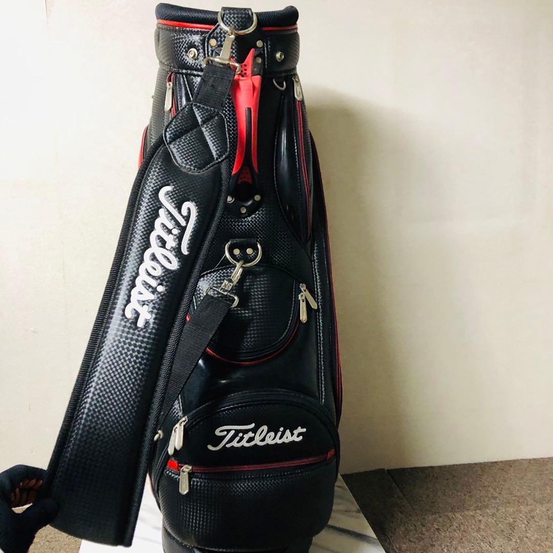I72 タイトリスト Titleist キャディバッグ ゴルフバック 黒赤