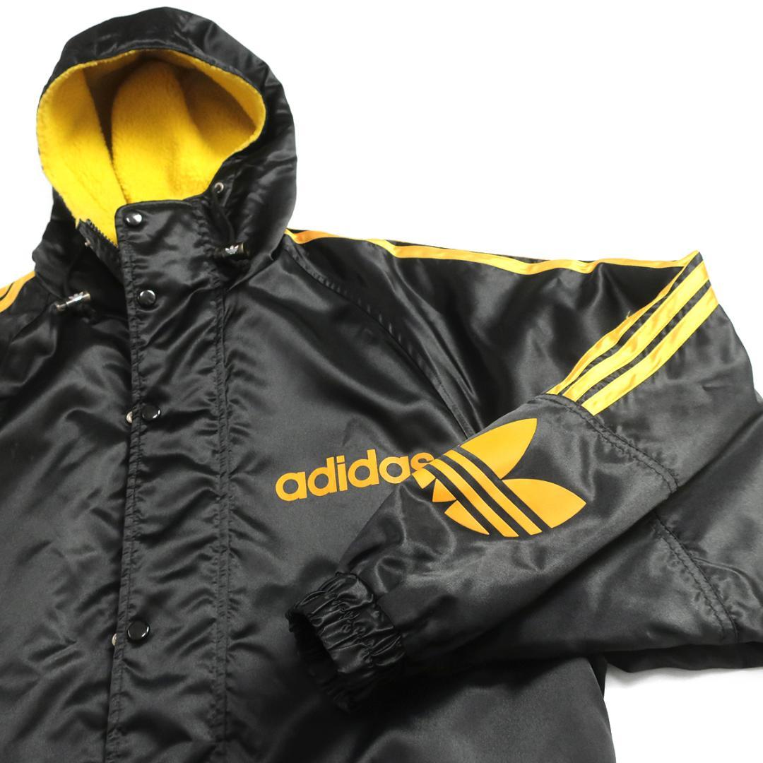 80s　デサント製 adidas　裏ボア ベンチコート ビッグトレフォイル