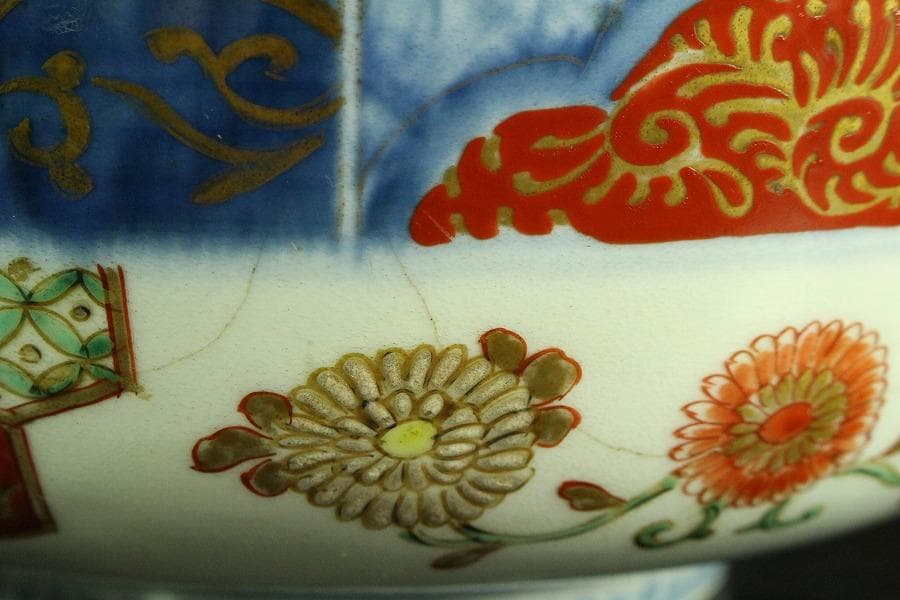 古伊万里 錦手 兎紋 大中小 三鉢 江戸末期(K-YC698)