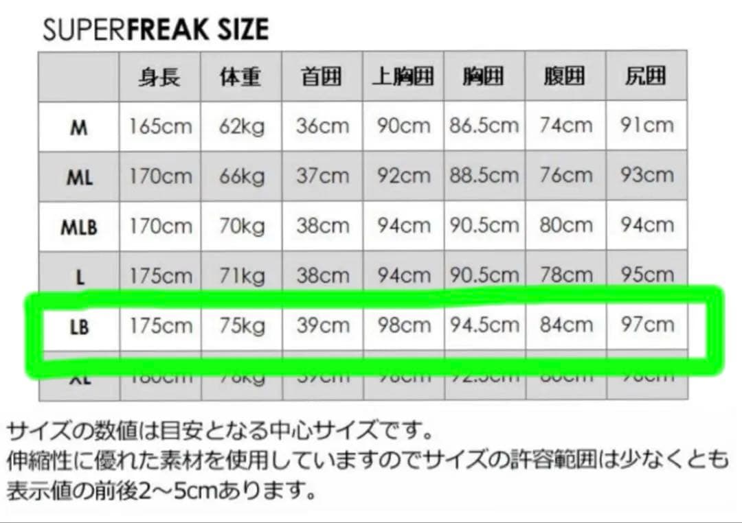 未使用品　O'NEILL セミドライSUPERFREAK PREMIER FSC