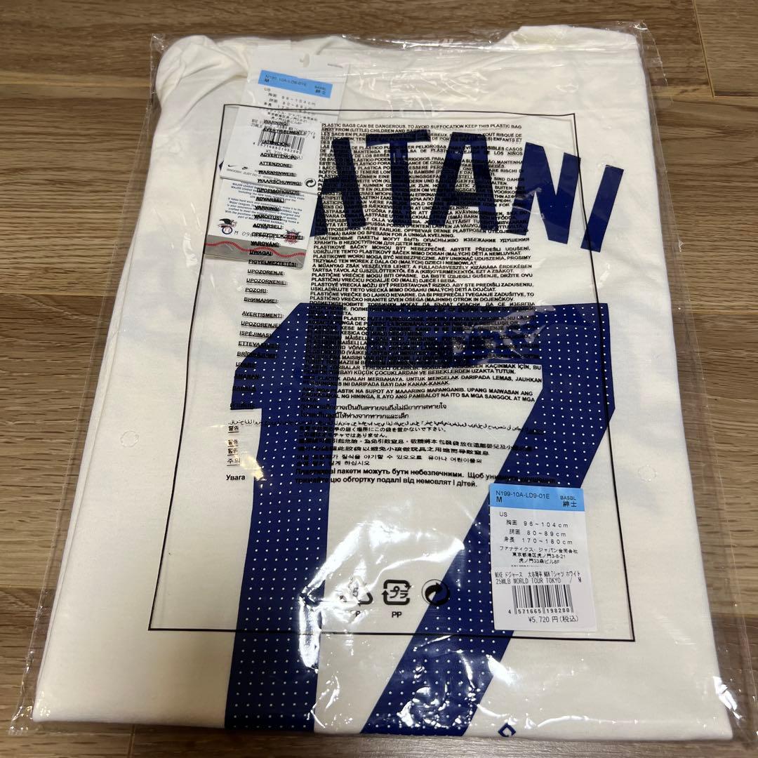 MLB 東京シリーズ パッチ付 ドジャース 大谷翔平Tシャツ ホワイト サイズM