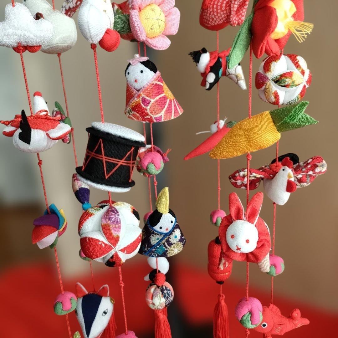 ひな祭り 吊るし飾り吊るし雛(みやび) 赤　高さ(80cm)　　　未使用品
