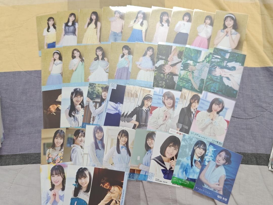 STU48尾崎世里花 新井梨杏 岡村梨央 大量生写真 缶バッジ アクリルスタンド