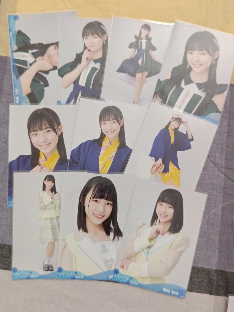STU48尾崎世里花 新井梨杏 岡村梨央 大量生写真 缶バッジ アクリルスタンド