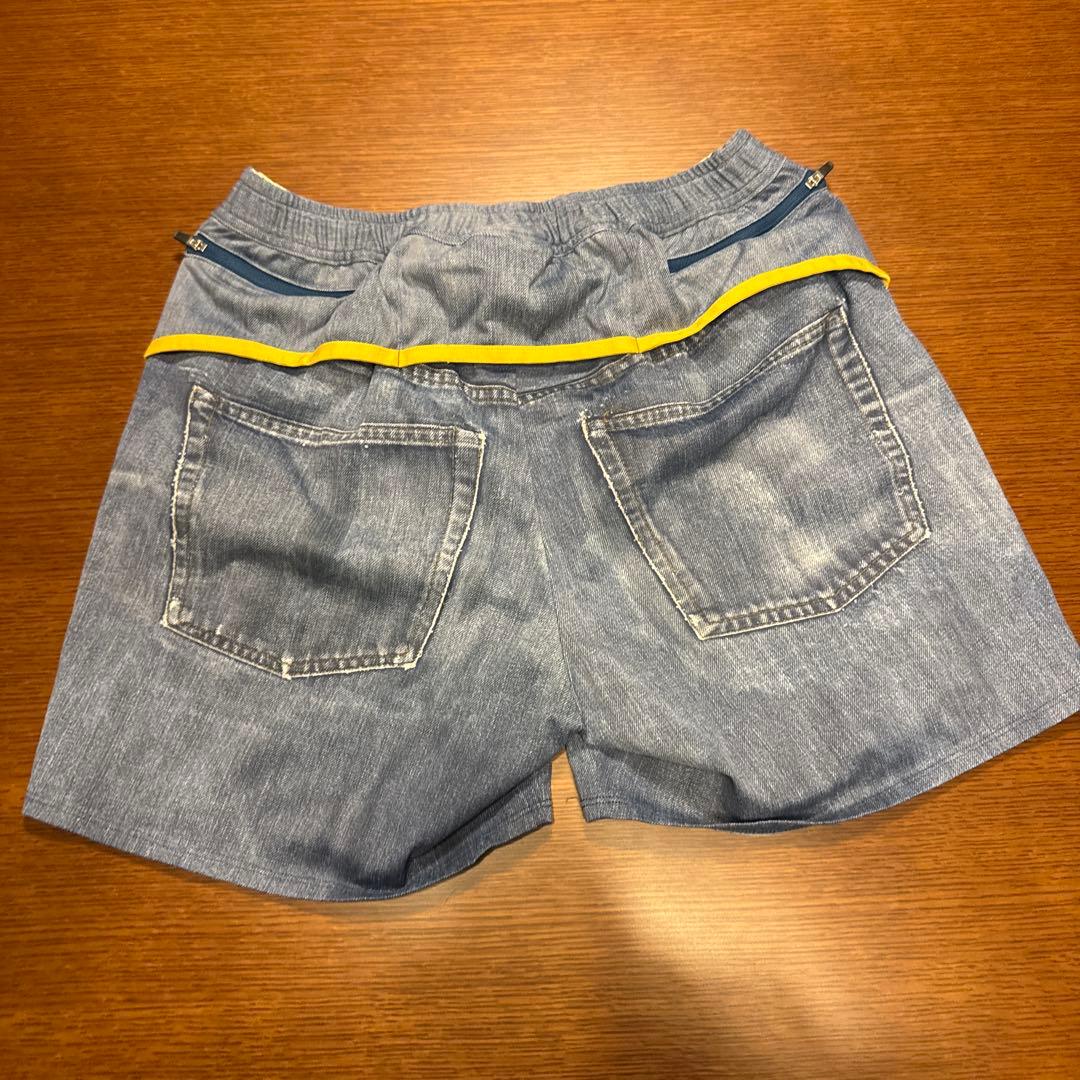MMAデニム風ストレッチショーツ Lサイズ
