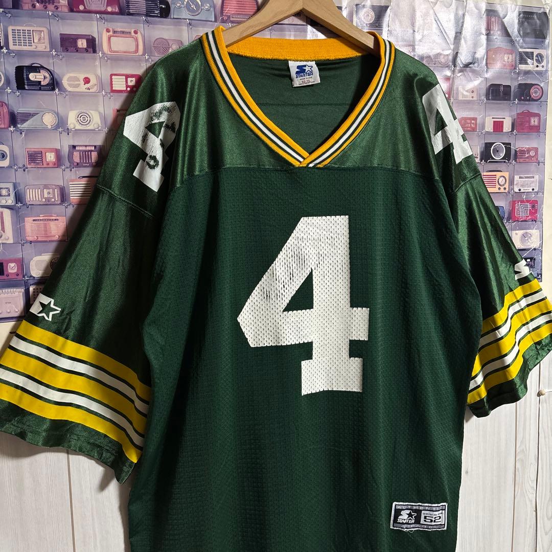 00s USA製NFLグリーンベイ・パッカーズBファーヴフットボールゲームシャツ