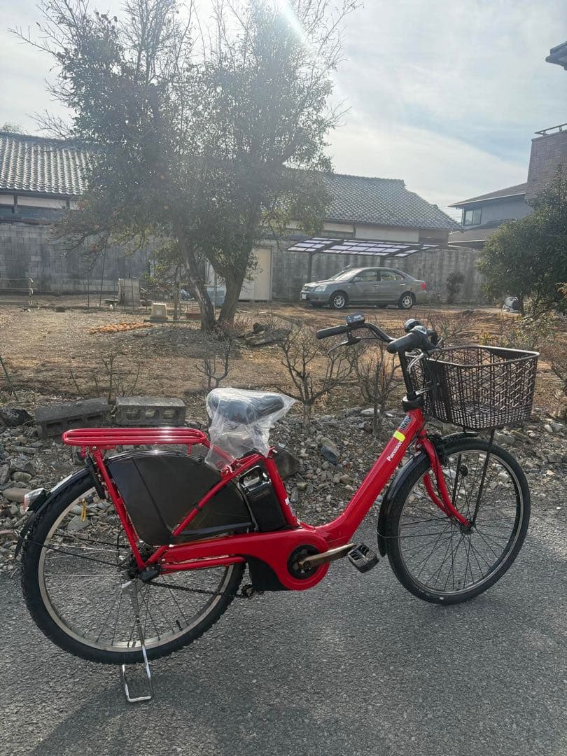 赤 電動アシスト自転車 シティタイプ