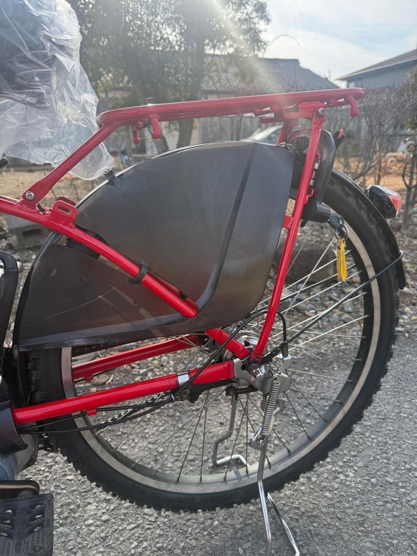 赤 電動アシスト自転車 シティタイプ