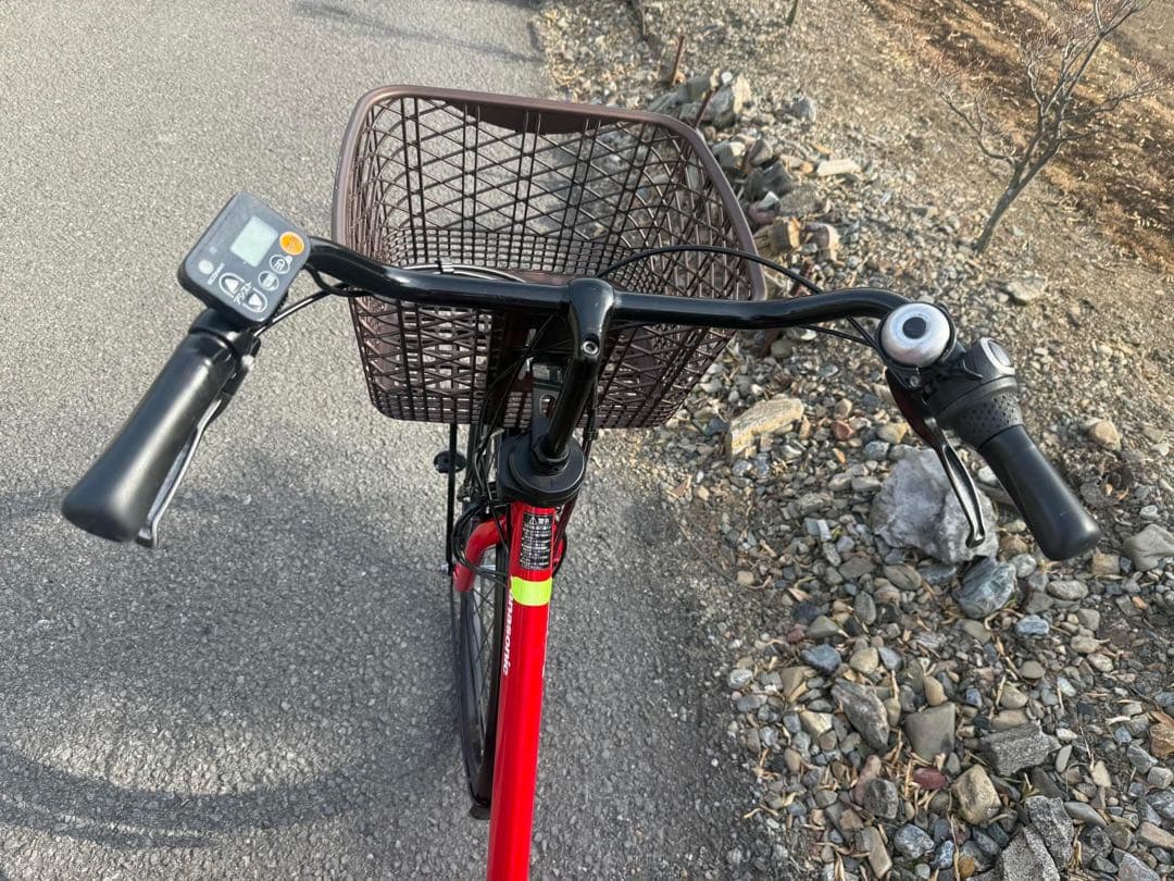 赤 電動アシスト自転車 シティタイプ