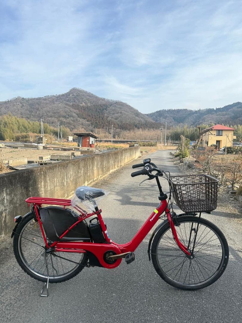 赤 電動アシスト自転車 シティタイプ
