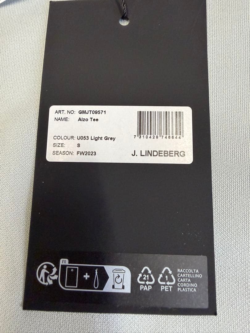 新品正規品【J.LINDBERG】半袖モックネックシャツ　※サイズの記載確認※