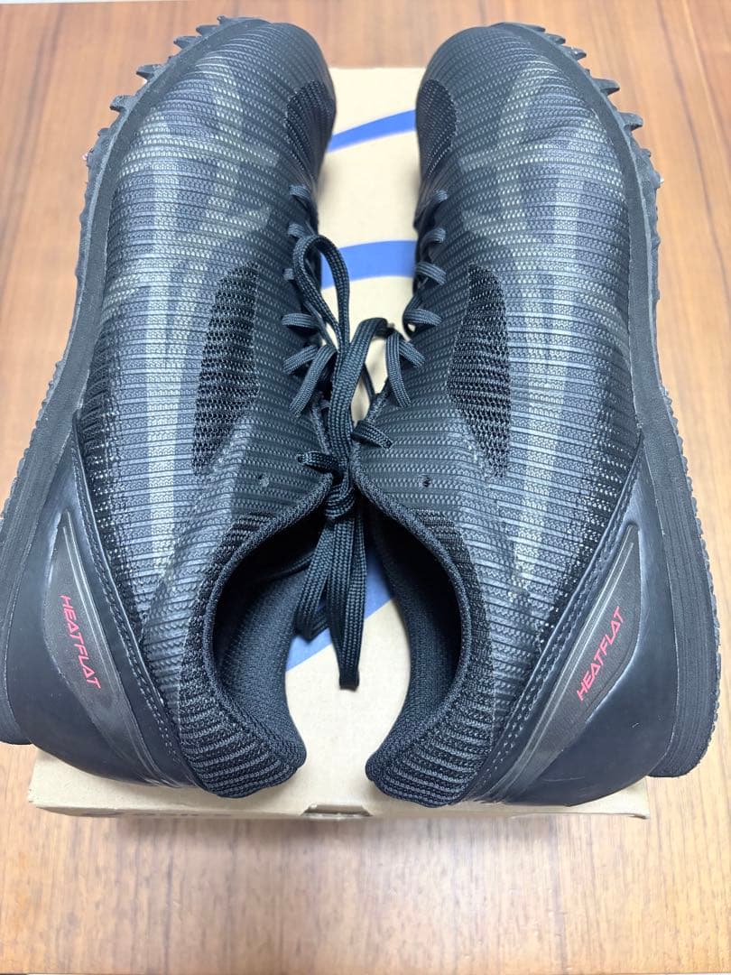 美品アシックスasics HEATFLAT ブラック スパイクシューズ　26.5