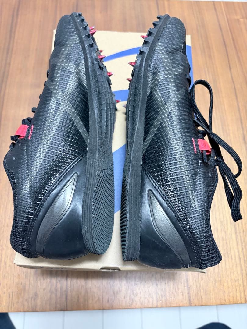美品アシックスasics HEATFLAT ブラック スパイクシューズ　26.5