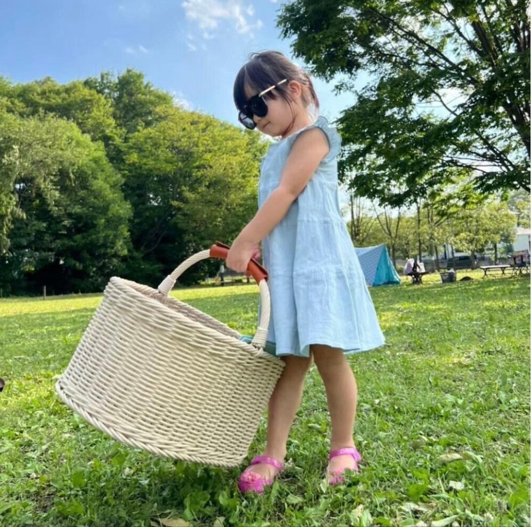 抗菌バスケット オーバルバスケット ピクニック　かご 新品未使用　ホワイト