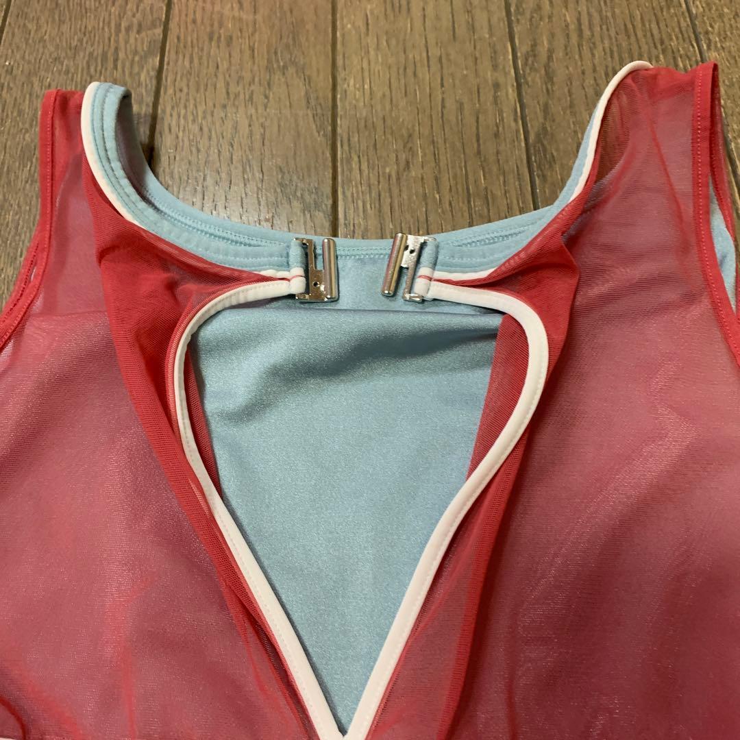 デラロミラノ バレエ　レオタード 赤とピンクの中間・白・水色