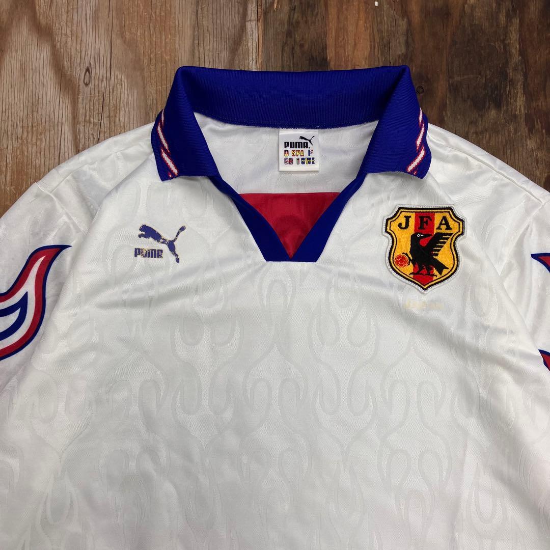 1996 97 サッカー日本代表 アウェイユニフォーム PUMA 上下セット 炎
