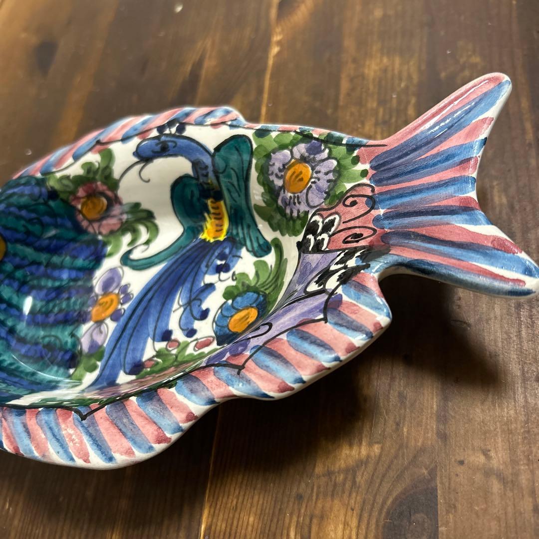 SKYROS HAND ハンドペイント　魚型　トレイ　飾り皿