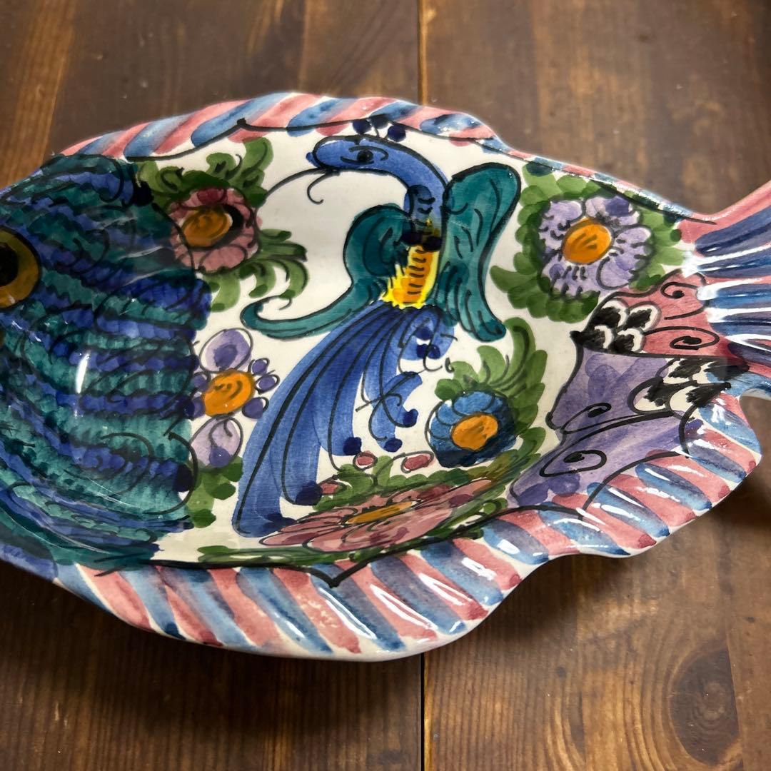 SKYROS HAND ハンドペイント　魚型　トレイ　飾り皿