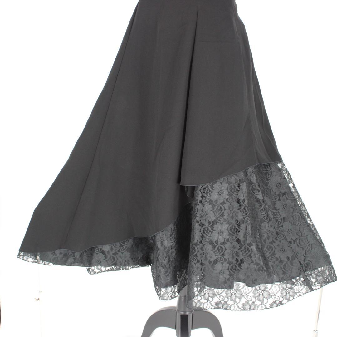 【社交ダンス用衣装 美品】Sanline 花柄レース切り替え付きドレス フレア