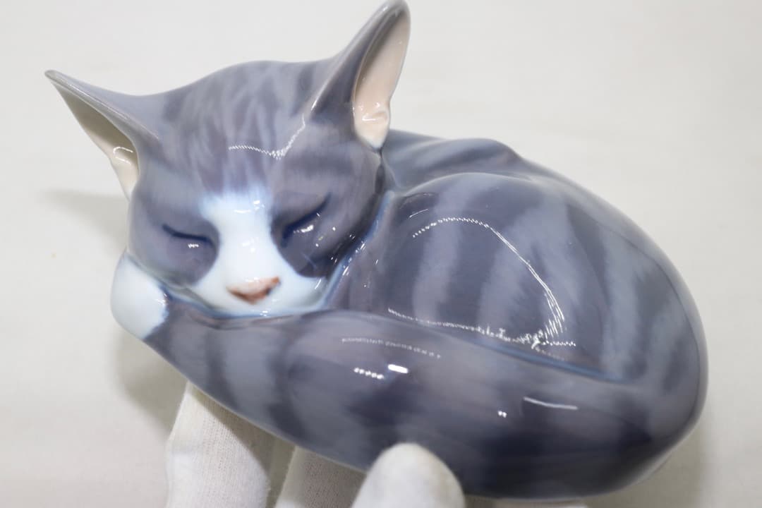 希少 ロイヤルコペンハーゲン フィギュリン 眠り猫 ねむり猫