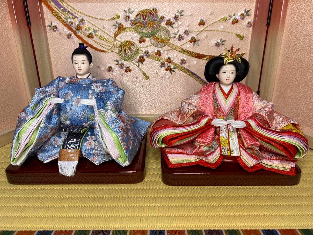 雛人形　親王飾り収納セット・頭　梛葉　作・間口約５５×奥行約３３×高さ約５３㎝
