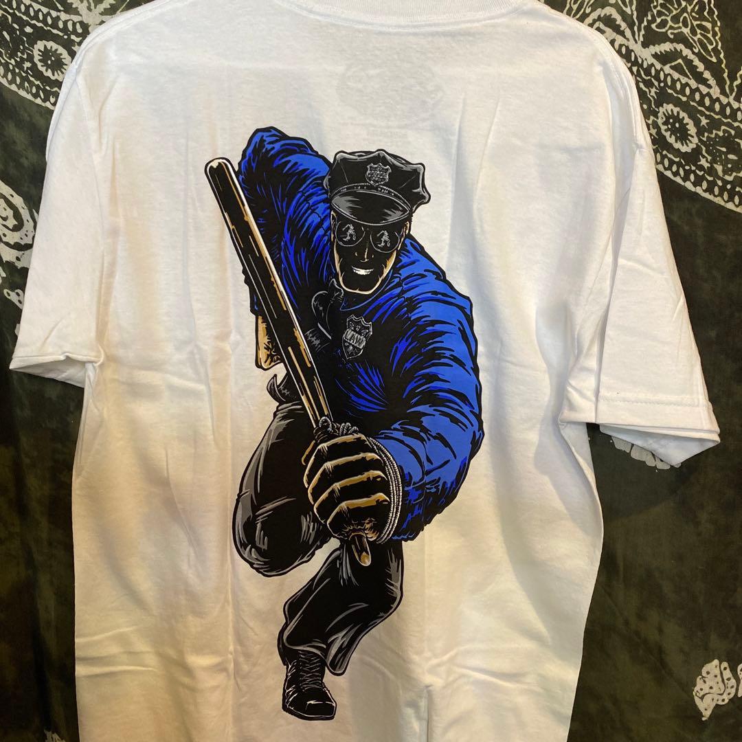 POWELL JAIL メンズスケートTシャツ ホワイト　Mサイズ