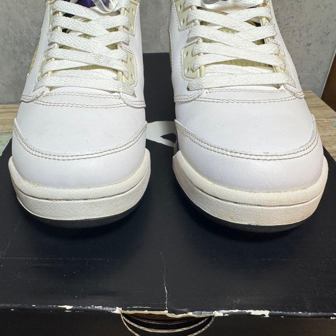 AIR JORDAN 5 レトロ 6.6Y 2013年ホワイト×パープル