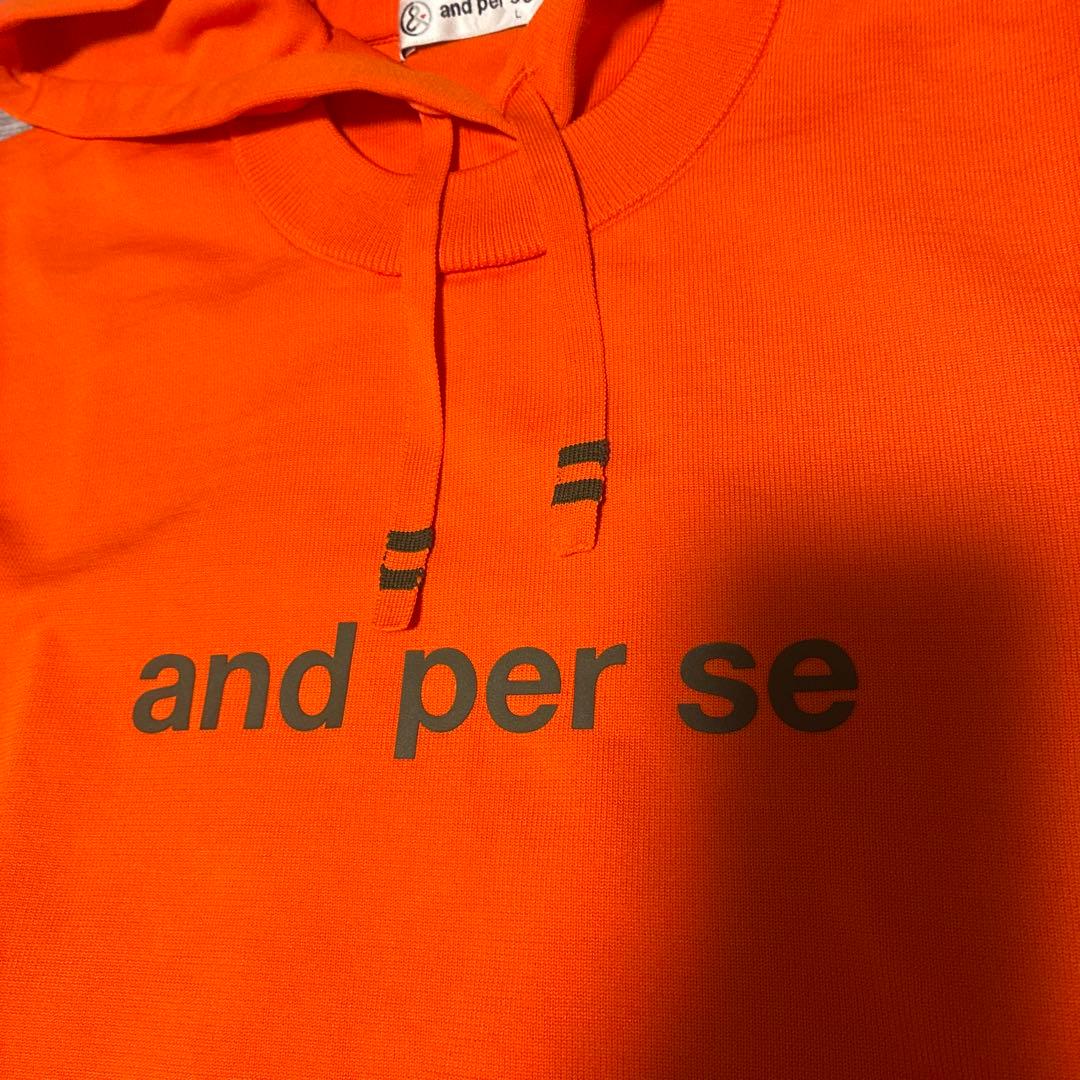 メンズ　and per se オレンジ　パーカー　Ｌ