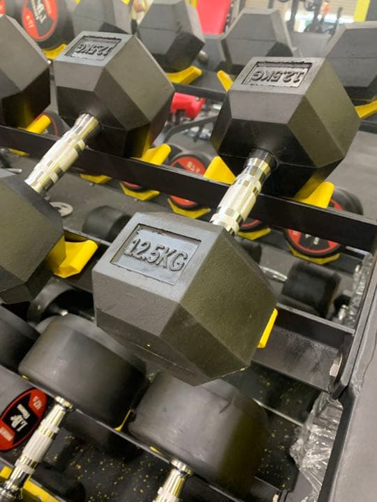 ラバーヘックス ダンベル　12.5kg から25kg