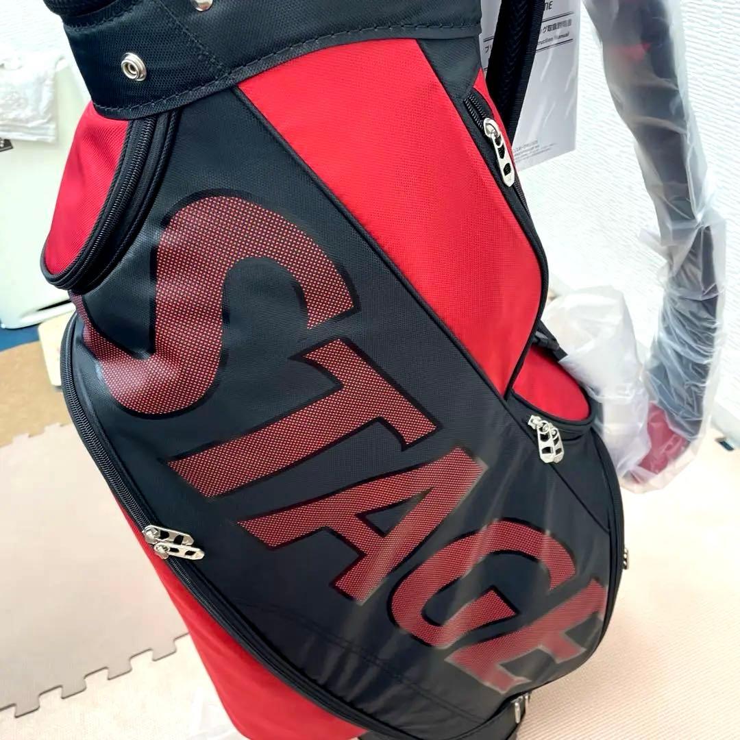 【新品未使用】TOURSTAGE キャディバッグ 赤黒