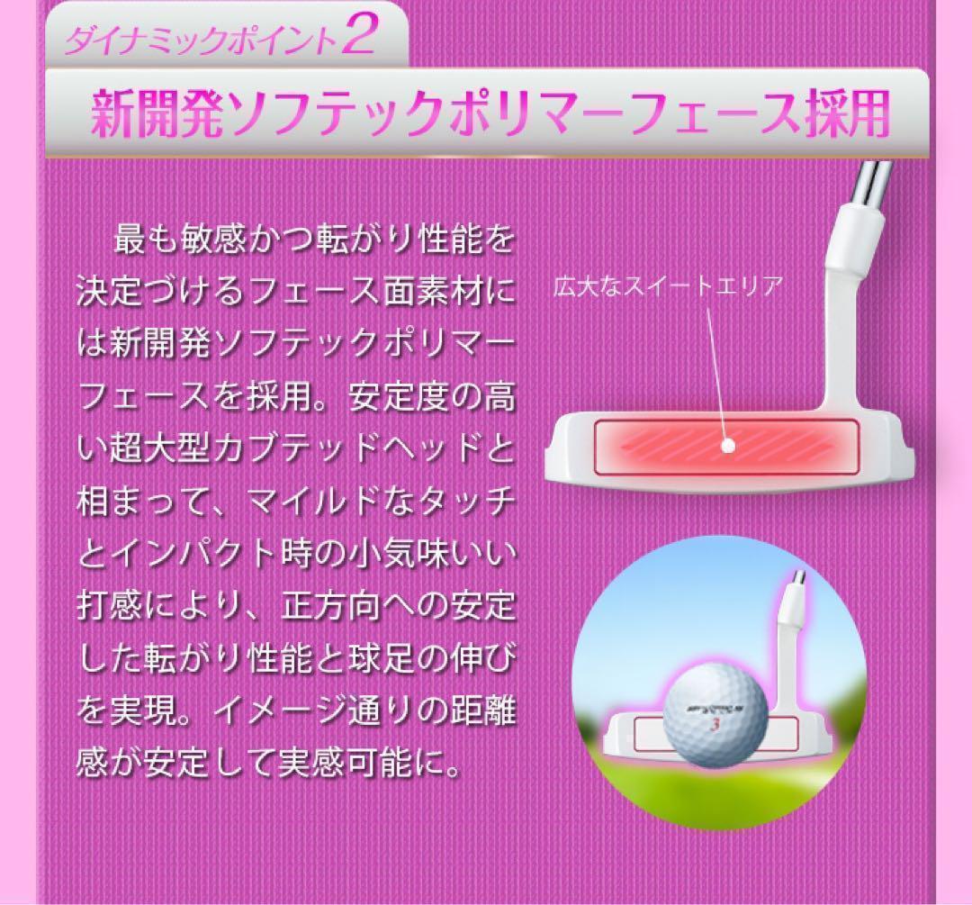 【新登場】♥大型ヘッドと極太グリップで安定感抜群！ダイナミクス レディス パター