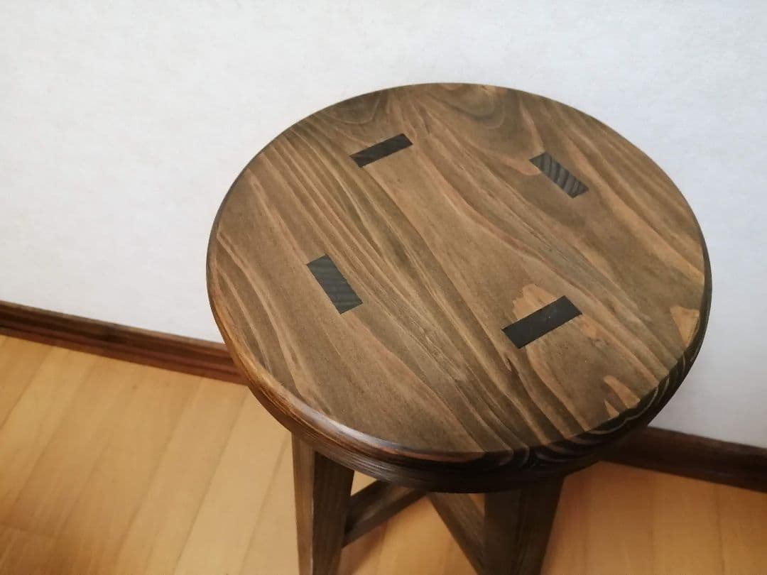 木製スツール　３脚セット　高さ43cm　丸椅子　stool