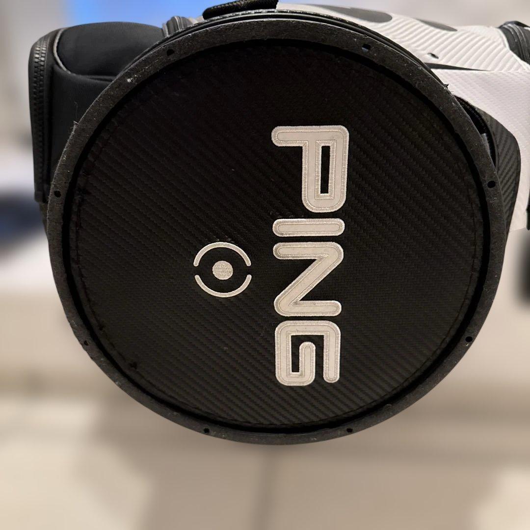 PING キャディバッグ ツアースタッフバッグ　ホワイト/ブラック　10型