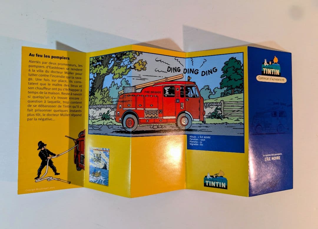 「タンタンの冒険」の「Fire Engine（消防車）」モデル ベルギー製