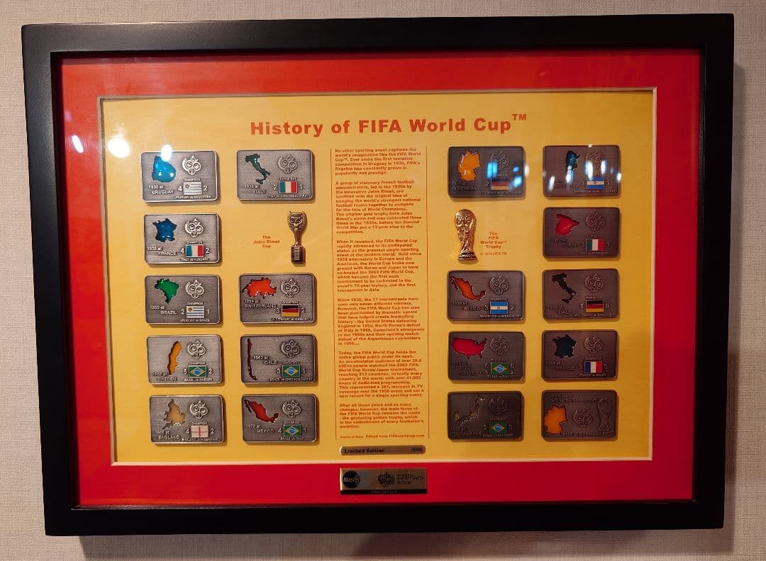 【極美品／限定500台】FIFA ワールドカップヒストリー ピンバッジスタンド