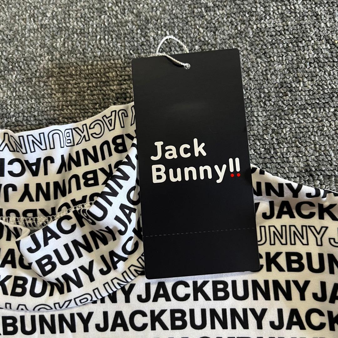 【新品未使用】Jack Bunny!! 白　モックネックシャツ 総柄 L