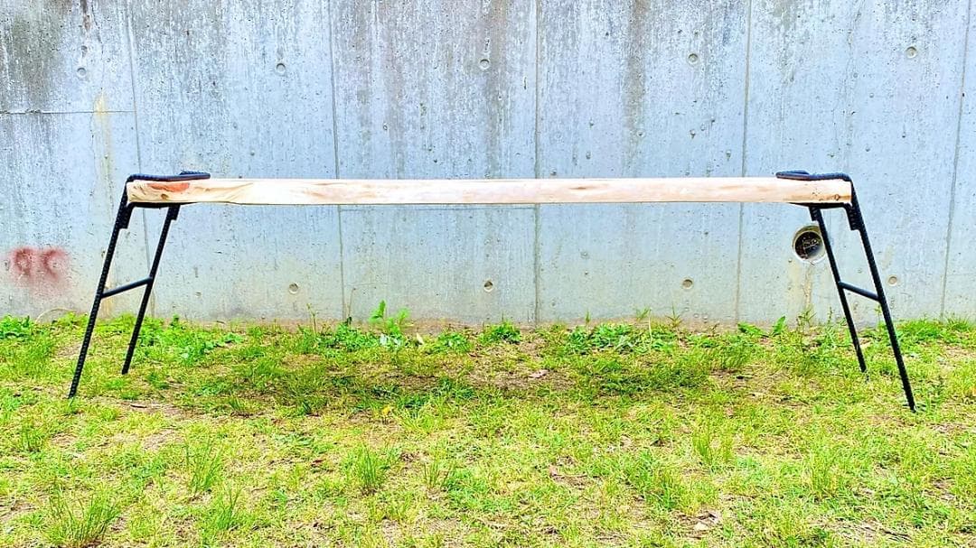 テーブル ひのき 「アイアンテーブル 天然ひのき材」