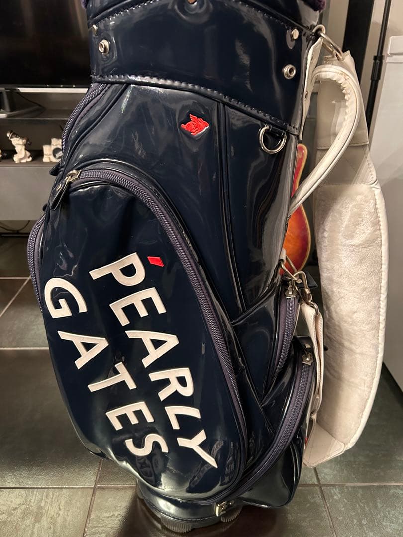 値下げ!PEARLY GATES キャディバッグ ネイビー　ヘッドカバーセット