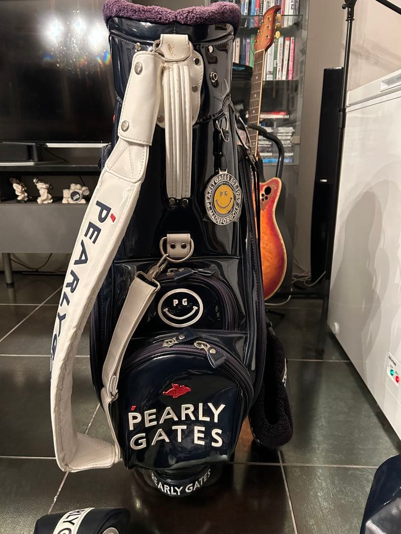 値下げ!PEARLY GATES キャディバッグ ネイビー　ヘッドカバーセット