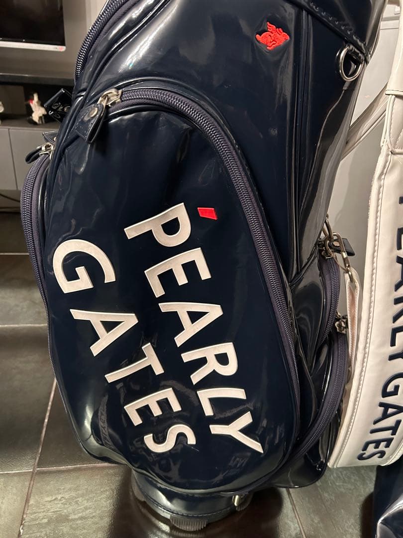 値下げ!PEARLY GATES キャディバッグ ネイビー　ヘッドカバーセット