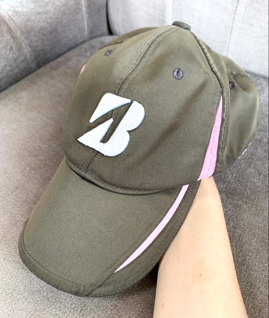 BRIDGESTONE GOLF ブリヂストン ゴルフ カーキ キャップ 帽子②