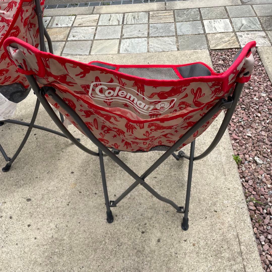 希少　美品　Coleman ヒーリングチェア　テキサスレッド　真鍋太郎　２脚