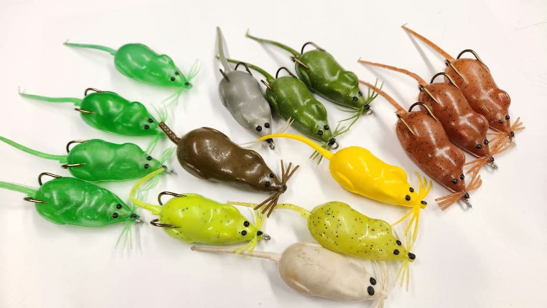 ネズミフロッグ型ソフトルアー 15個セット　雷魚　中古