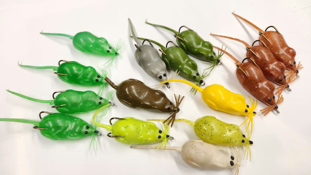 ネズミフロッグ型ソフトルアー 15個セット　雷魚　中古