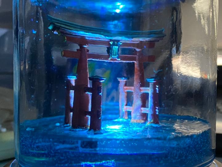 オーダーメイド:瓶詰め厳島神社大鳥居(ハンドメイド品)