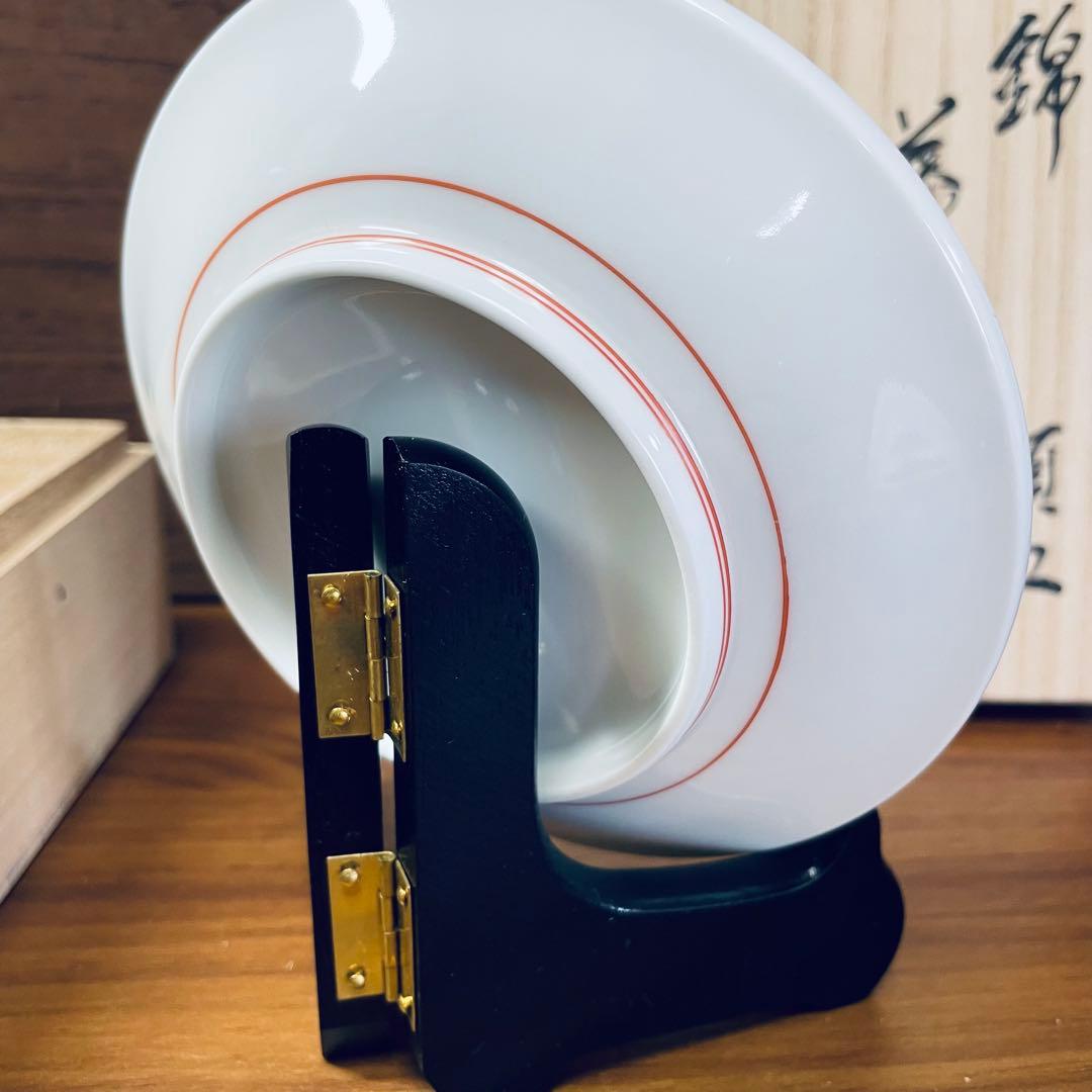 十五代柿右衛門 錦草文 額皿 15cm 共箱付