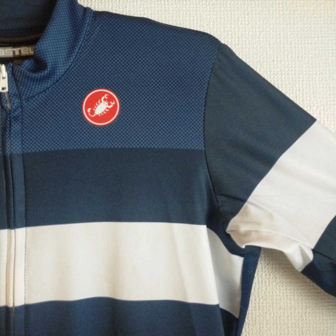 美品　Castelli カステリ　サイクルジャージ ネイビー　ホワイト　XL